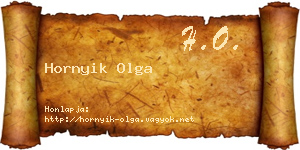 Hornyik Olga névjegykártya
